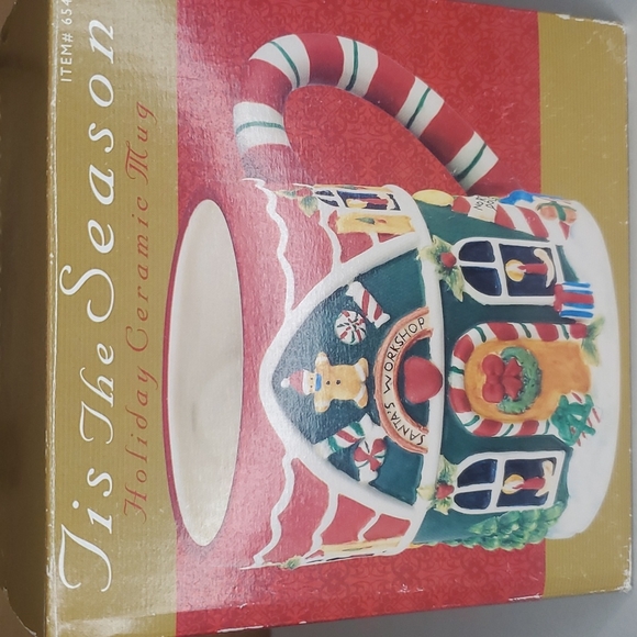 Vintage Christmas santas workshop mug susan winget tis the season - Picture 2 of 7